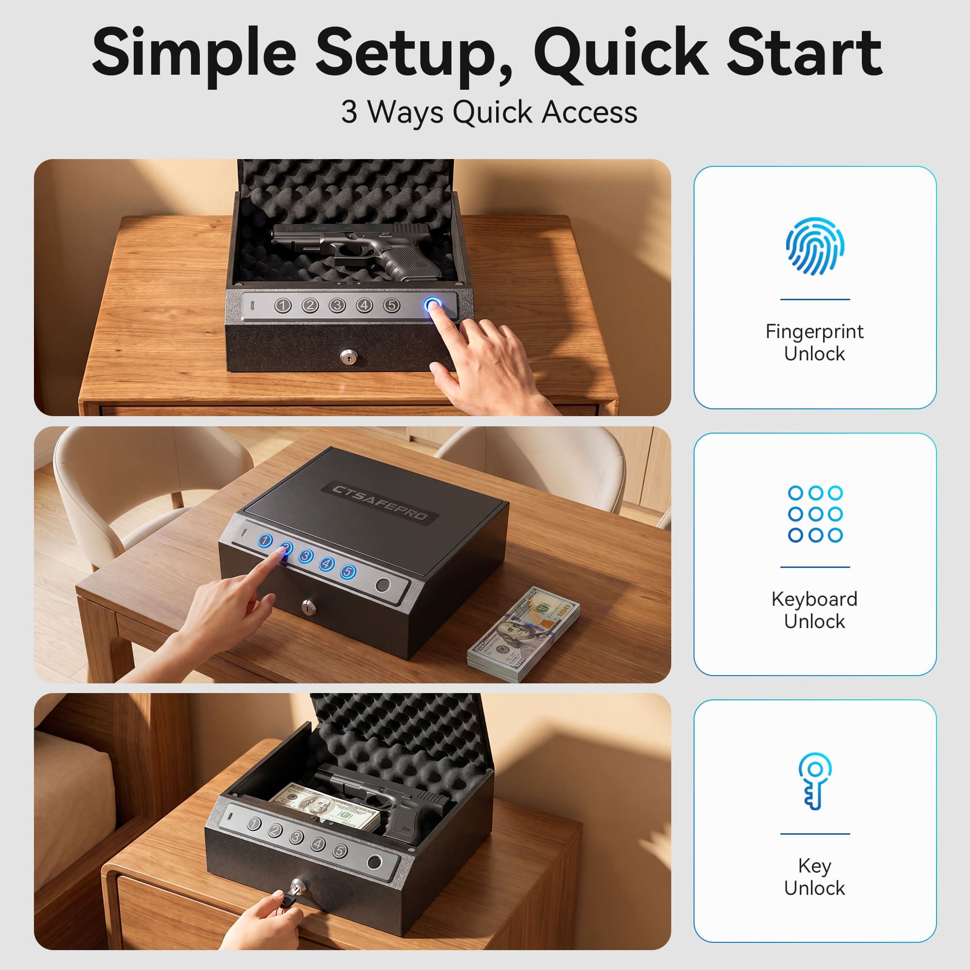 Biometric Quick-Access Safe（Silvery） 5