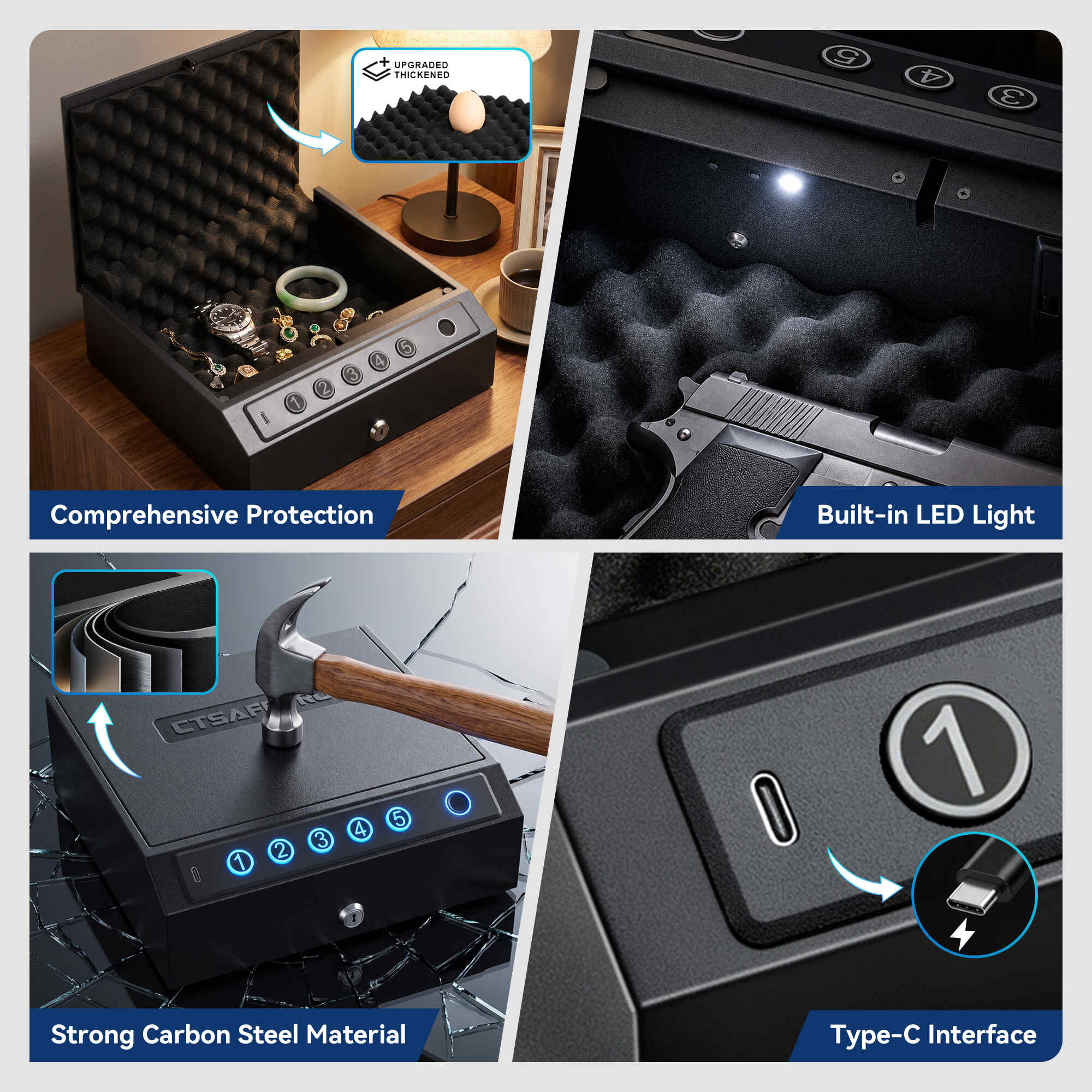 Convenient and Compact Handgun Safe （Black） 6