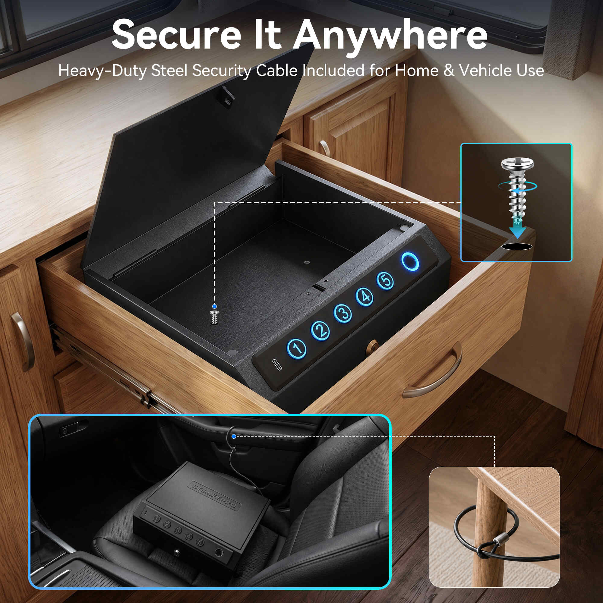 Convenient and Compact Handgun Safe （Black） 9